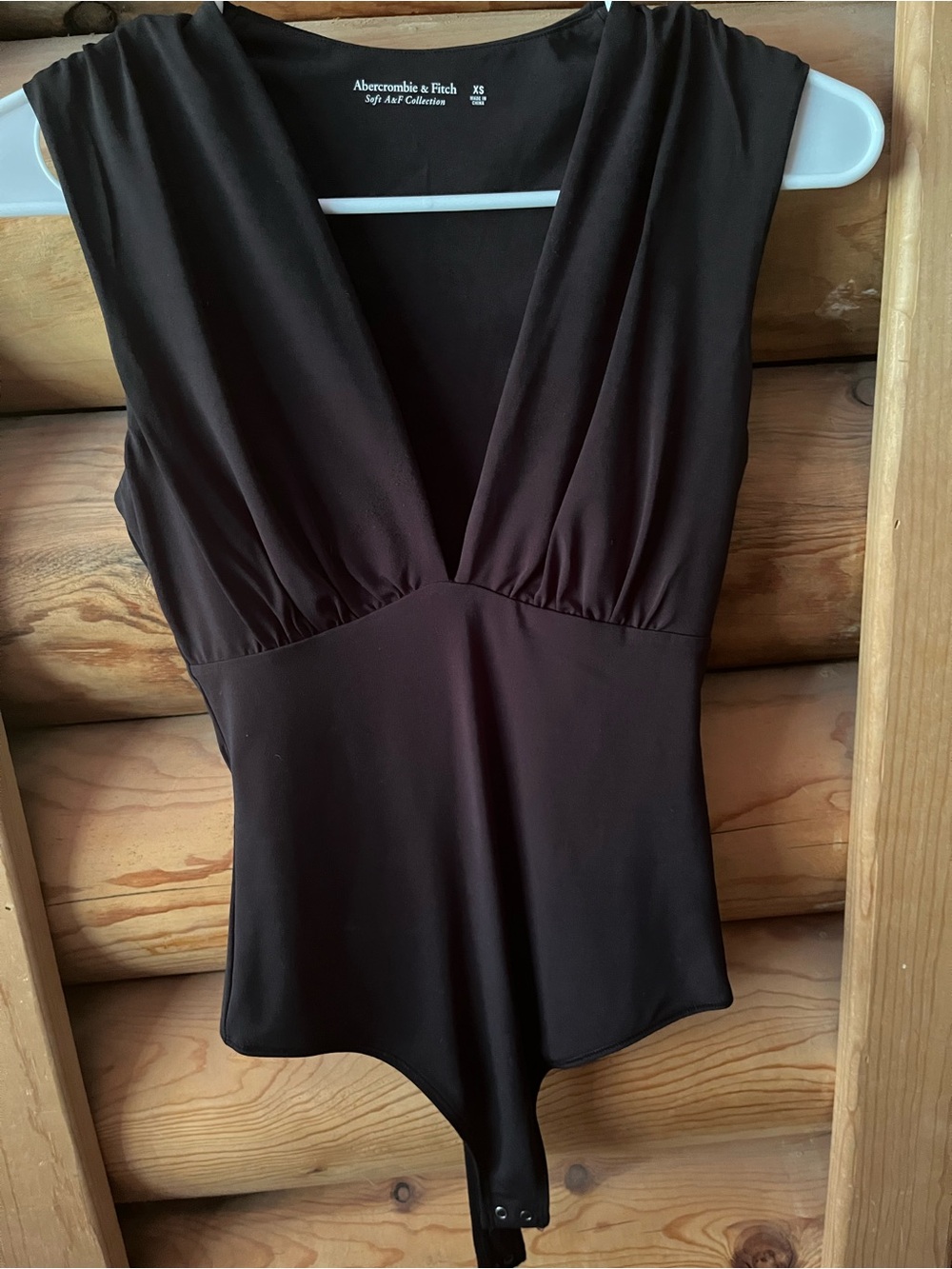 Abercrombie & Fitch Soft A&F Collection Black v neck bodysuit